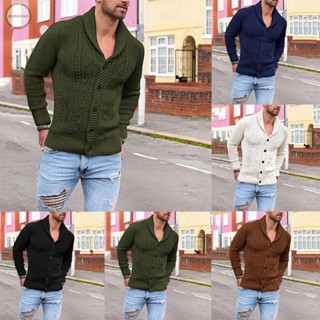 GORGEOUS~Mens Sweater Slight Stretch Solid Color Spring V Neck Autumn Cardigan