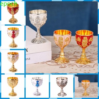 Epoch แก้วไวน์ โลหะแกะสลัก แฮนด์เมด ทนการสึกหรอ สไตล์ยุโรป สําหรับตกแต่งบ้าน