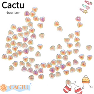 Cactu ลูกปัดแก้วคริสตัลใส AB รูปหัวใจ 8 มม. 100 ชิ้น