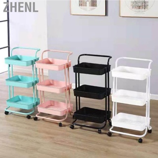 Zhenl Heavy Duty 3 Tier Utility Rolling Cart Stylish Multifunctional Storage Organizer for Kitchen Bathroom Living Room