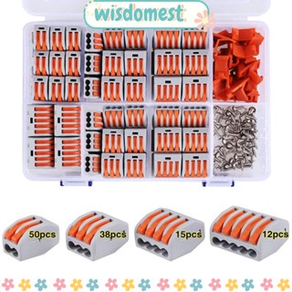 Wisdomest อุปกรณ์เชื่อมต่อสายไฟ 2 3 4 5 พอร์ต 28-12 AWG สีส้ม 115 ชิ้น