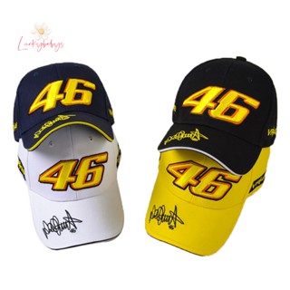 Luckybabys&gt; หมวกเบสบอล ปักลาย MOTO GP VR 46 Rossi สําหรับแข่งรถมอเตอร์ไซค์