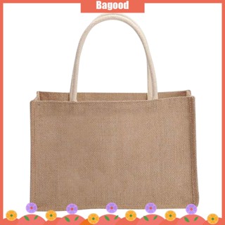 ♪Bagood♪พร้อมส่ง กระเป๋าถือ กระเป๋าช้อปปิ้ง ผ้ากระสอบเปล่า พร้อมหูหิ้ว สําหรับใส่ของชํา