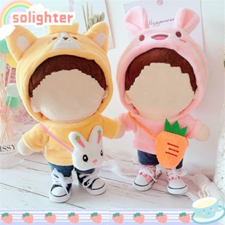 SOLIGHTER 20CM Cute Doll Clothes Suit Soft Doll Toy Clothing Baby Doll Clothes Korea Idol Dolls Accessories Pants Bag Handmade Hoodies