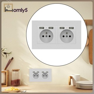 [Homyl5] ซ็อกเก็ตติดผนัง พร้อมพอร์ต USB ปลั๊ก EU สําหรับร้านอาหาร สํานักงาน