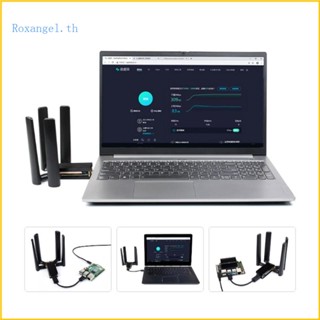 Rox การ์ด USB3 1 เป็น M 2 คีย์ B พร้อมเสาอากาศ 4 เสาอากาศ เพิ่มความเร็วอินเตอร์เน็ต สําหรับแล็ปท็อป