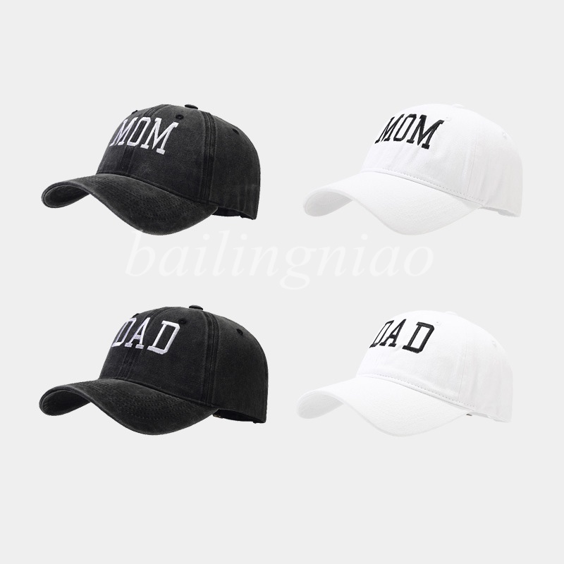 ขายร้อนล้างผ้าฝ้าย Hard Top DAD MOM ปัก Retro กีฬาเบสบอลหมวก