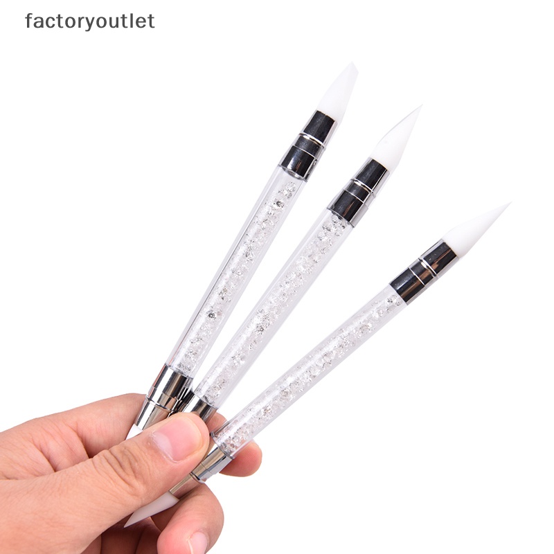 Flth ปากกาซิลิโคน ปลายคู่ สําหรับตกแต่งเล็บ DIY 1 ชิ้น