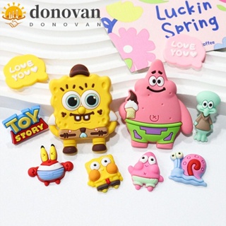 Donovan กิ๊บติดผม PVC ลายสพันจ์บ็อบ 3D น่ารัก เครื่องประดับ สําหรับตกแต่งรองเท้า DIY 10 ชิ้น