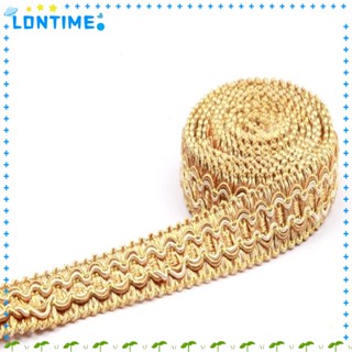 Lontime ริบบิ้นผ้าโพลีเอสเตอร์ถัก สีทอง ขอบ 0.78 นิ้ว 12.5 หลา สําหรับผ้าม่าน