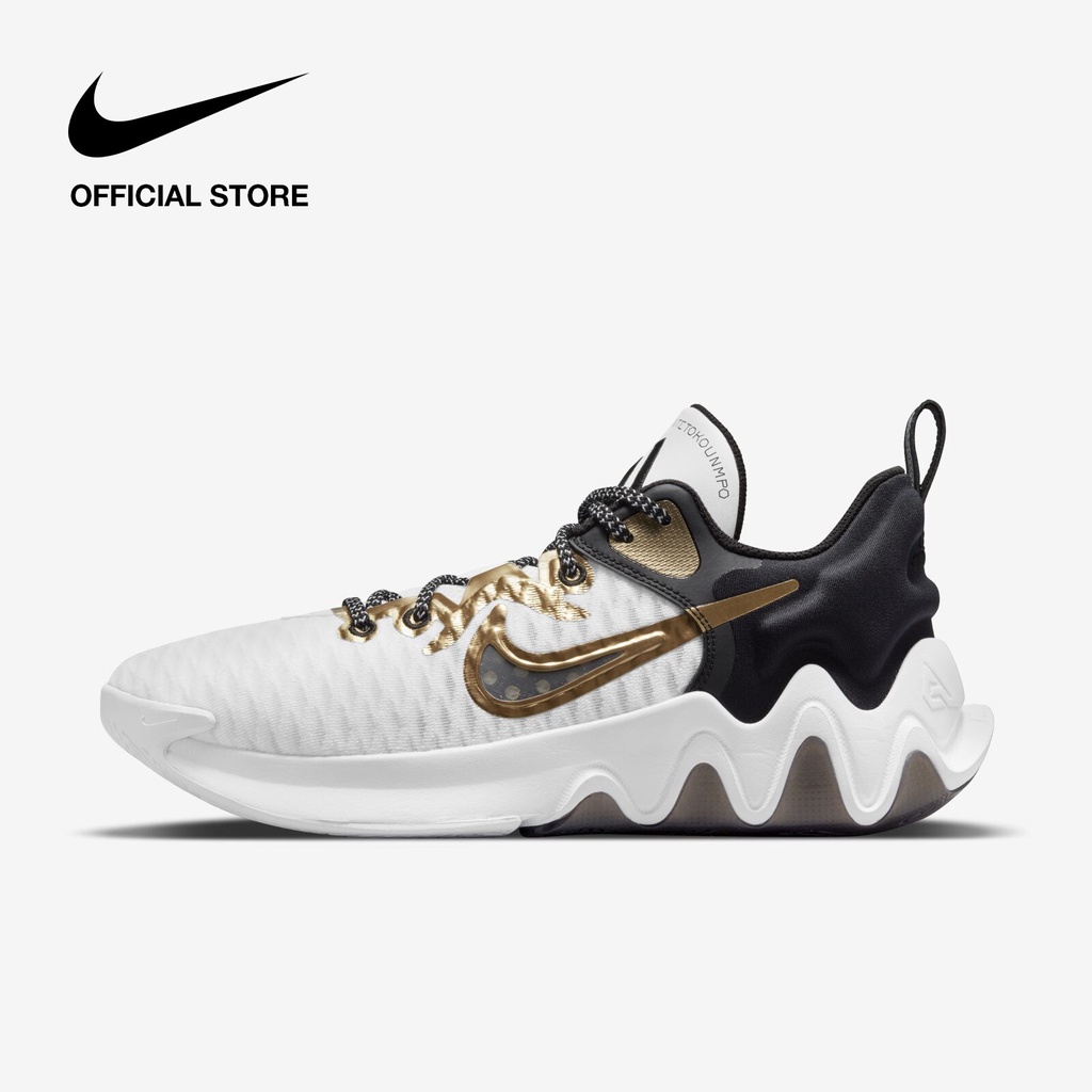 แท้ Nike Giannis Immortality รองเท้าบาสเก็ตบอลเบาะลมระบายอากาศนุ่มสบาย - สีขาว สีดำ