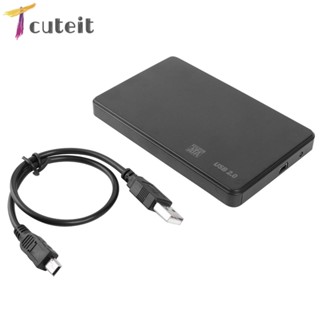 Tcuteit เคสฮาร์ดดิสก์ภายนอก SATA USB2.0 2.5 นิ้ว