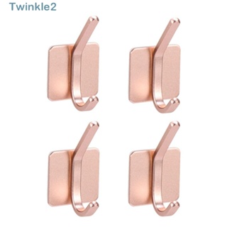 Twinkle ตะขอแขวนผ้าขนหนู อลูมิเนียม สีโรสโกลด์ กันสนิม สําหรับติดผนังห้องน้ํา ห้องครัว 4 ชิ้น