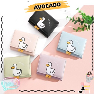 Avocarr กระเป๋าสตางค์ ใบสั้น หนัง PU ลายเป็ดน่ารัก ใส่บัตรได้หลายใบ สําหรับผู้หญิง