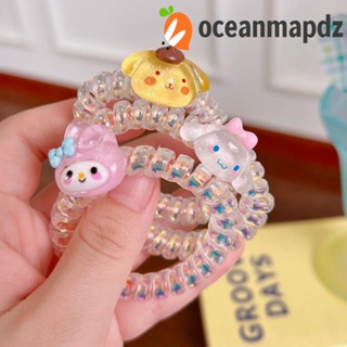 Oceanmapdz ยางรัดผม ลายการ์ตูนอนิเมะ Cinnamoroll น่ารัก สําหรับเด็ก