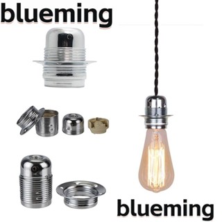 Blueming2 ซ็อกเก็ตไฟ พร้อมแหวน โลหะผสมชุบ อุปกรณ์เสริมหลอดไฟ Edison E27 แกนเซรามิค สไตล์วินเทจ DIY