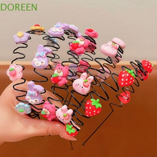 Doreen ที่คาดผมผลไม้ พลาสติก ลายสตรอเบอร์รี่ ดอกไม้ หัวใจ หวาน สไตล์เกาหลี ล้างหน้า