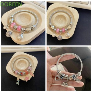 Doreen สร้อยข้อมือลูกปัด รูปช้าง ล็อคกุญแจ ปรับได้ DIY