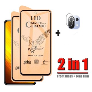 2 In 1 ฟิล์มกระจกนิรภัยเซรามิค กันรอยหน้าจอ และกล้อง สําหรับ iPhone 15 Pro Max 14 13 12 11 Pro Max XR 7 8 13 14 Plus