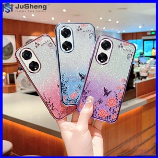 Jusheng เคสโทรศัพท์มือถือ ลายผีเสื้อกระพริบ สําหรับ oppo A98 5G A58 A78 A57 2022 A77S MMHY