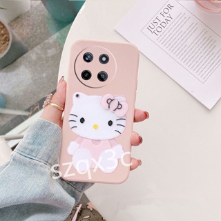 ใหม่ เคสโทรศัพท์มือถือ ซิลิโคนนิ่ม TPU ลาย KT น่ารัก พร้อมกระจกแต่งหน้า แฟชั่น สําหรับ Realme11 5G 11NFC Realme C51 NFC C53 4G 2023