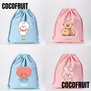 Cocofruit กระเป๋าผ้าหูรูด ลายการ์ตูน KPOP กันกระสุน สําหรับเดินทาง