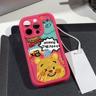 เคสป้องกันโทรศัพท์มือถือ ลายกราฟฟิตี้หมีพูห์ กันกระแทก สําหรับ Apple iPhone 14 11promax 13promax 11 12 13 14 15 pro max xr xsmax 14plus 14promax 7 8plus 13pro 12pro