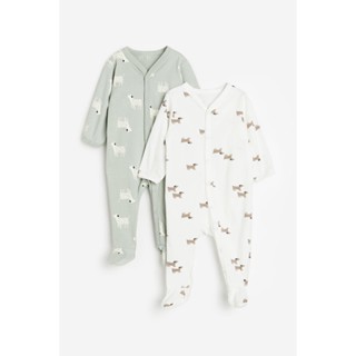 H&amp;M  Boy 2-pack sleepsuits with full feet 1201436_1