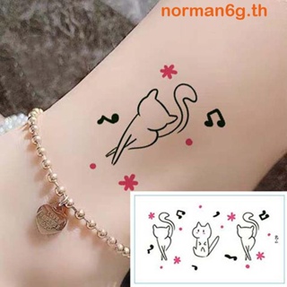 Anorman สติกเกอร์รอยสักชั่วคราว ลายการ์ตูนหน้ายิ้ม Hyunya Love Heart Foot Line สําหรับติดตกแต่งใบหน้า