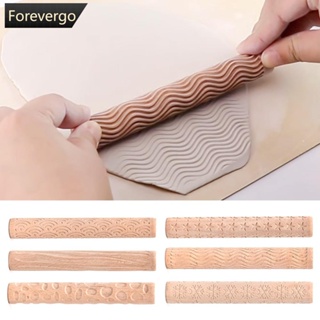 Forevergo ไม้นวดแป้งเซรามิค ลายนูน รูปดอกไม้ สําหรับทํางานหัตถกรรม DIY M7T7