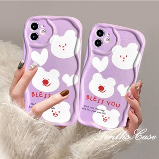 เคสโทรศัพท์มือถือนิ่ม ขอบโค้ง ลายหมีสีม่วง 3D สําหรับ Vivo Y27 Y36 V25e V25 Y02 Y02s Y35 2022 Y22s Y16 Y15A Y21 Y21A Y21s Y20i Y20s [G] Y17 Y15s Y12s Y21T Y33s Y95 Y93 Y91