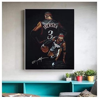 Wzgsffs โปสเตอร์ผ้าใบ ลาย Allen Iverson Basketball Superstar สําหรับตกแต่งผนังบ้าน 0305