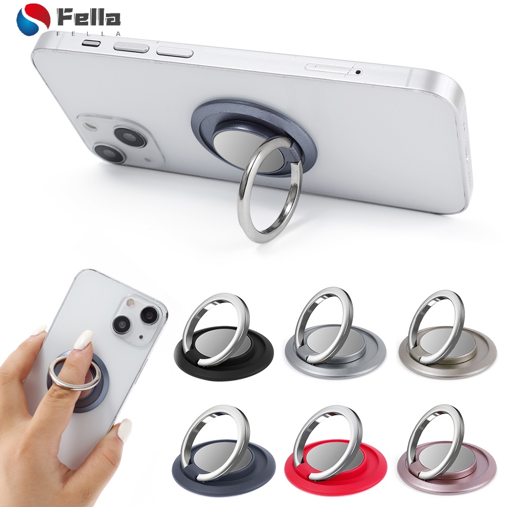 แหวนแม่เหล็กติดโทรศัพท์มือถือ หมุนได้ 360 องศา แบบสากล สําหรับติดด้านหลังรถยนต์