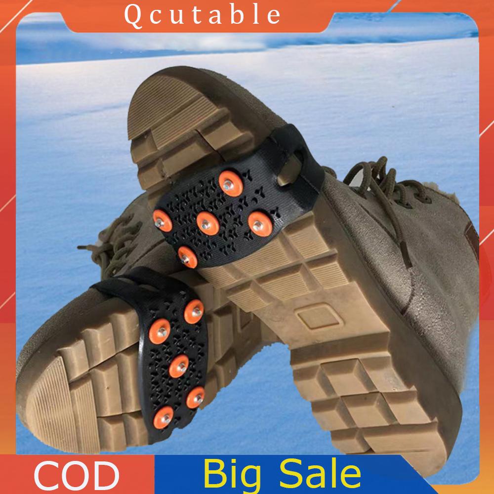 【QC】แผ่นติดรองเท้า กันลื่น 5 สตั๊ด สําหรับปีนเขา เดินหิมะ กลางแจ้ง ทุกเพศ