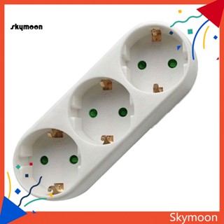 Skym* อะแดปเตอร์แปลงซ็อกเก็ต 16A 250V ทรงกลม 1 เป็น 3 ปลั๊ก Euเยอรมัน แบบพกพา