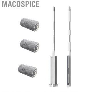 Macospice Microfiber Flat Mop Hand Wash Free Long Handle Large Dry Wet Use Floor Cleaning Tool