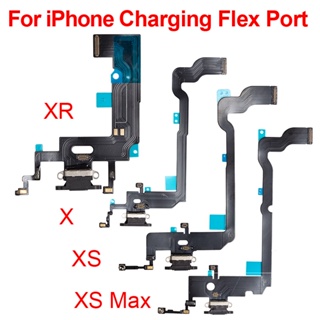 X พอร์ตชาร์จ ของแท้ USB แท่นชาร์จพอร์ตเชื่อมต่อบอร์ดสายเคเบิลอ่อน สําหรับ iPhone X XS XR XS Max โมดูลไมโครโฟน