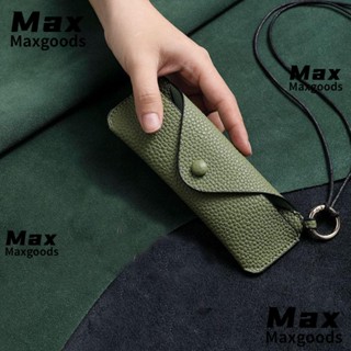 Maxg กระเป๋าใส่แว่นตา หนัง PU ป้องกันแรงกด พร้อมสายคล้อง ป้องกันการสูญหาย สําหรับผู้ชาย