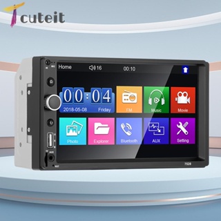 Tcuteit เครื่องเล่นมัลติมีเดีย บลูทูธ 2 DIN USB สําหรับรถยนต์