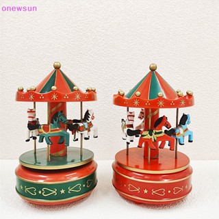 Onew กระดิ่งดนตรีอัตโนมัติ ทรงกลม ลายม้าหมุน 1 ชิ้น