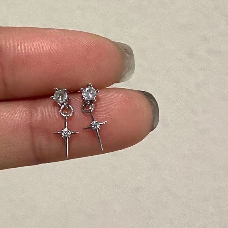 Jojo COCO ต่างหูเพทาย ประดับพู่ สไตล์ฮิปฮอป สําหรับผู้หญิง