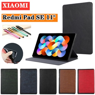 เคสหนัง ฝาพับ พร้อมช่องใส่ปากกา กันกระแทก หรูหรา สําหรับ Xiaomi Redmi Pad SE 2023 11.0 นิ้ว