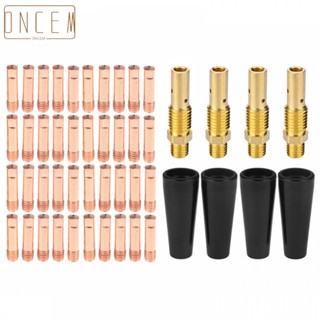 【ONCEMOREAGAIN】Efficient Heat Resistance 48Pcs Flux Core Gasless Nozzle Tips Kit for Mig Welder