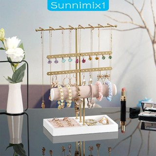 [Sunnimix1] ชั้นวางเครื่องประดับ ต่างหู สร้อยข้อมือ แบบพกพา ทนทาน สําหรับห้องนั่งเล่น โต๊ะในครัวเรือน