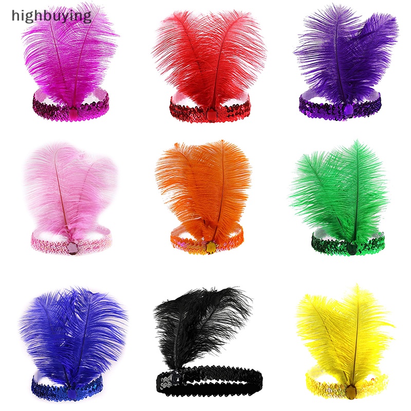 [highbuying] ที่คาดผม ประดับเลื่อม ขนนก คริสตัล อินเดีย อินเดีย เครื่องประดับผม วันหยุด ปาร์ตี้ อินเดีย แฟชั่นผู้หญิง สินค้าใหม่