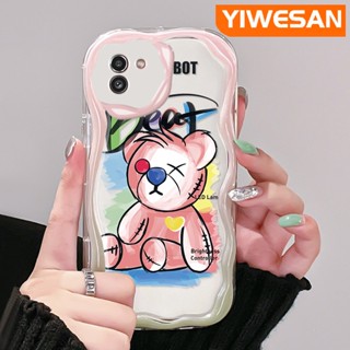 เคสโทรศัพท์มือถือแบบนิ่ม ใส กันกระแทก ลายการ์ตูนหมีน่ารัก สีชมพู สําหรับ Samsung A03 Core A03s A02 M02 A02s M02s F02s