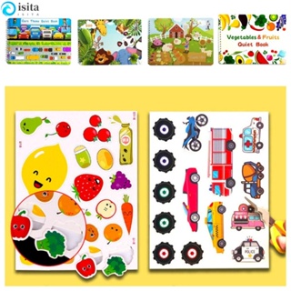 Isita หนังสือสติกเกอร์ ลายสัตว์ เสียงเงียบ DIY ของเล่นเสริมการเรียนรู้ สําหรับเด็กวัยหัดเดิน