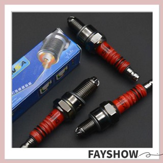 Fay หัวเทียนรถมอเตอร์ไซค์ A7TC D8TC โลหะ แบบเปลี่ยน 3 ขั้ว GY6 CG 50 70 110 125 150CC