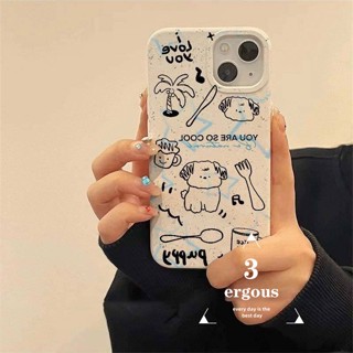 เคสโทรศัพท์มือถือ แบบนิ่ม ลายการ์ตูนสุนัขน่ารัก ย่อยสลายได้ สําหรับ iPhone 11 13 12 14 Pro Max 8 7 6 6s Plus SE2020 X Xr Xs Max