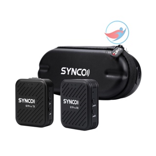 Synco G1A1 Pro ระบบไมโครโฟนไร้สาย พร้อมตัวรับสัญญาณ 1 ชิ้น และไมโครโฟน 1 ชิ้น ระยะส่งสัญญาณ 200 เมตร แบตเตอรี่ในตัว พร้อมเคสชาร์จ แบบเปลี่ยน สําหรับโทรศัพท์ Android คอมพิวเตอร์ แล็ปท็อป